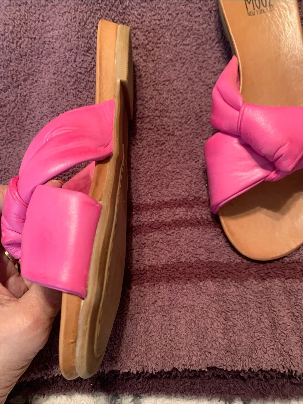 Miz Mooz leather Fusia Slides like new